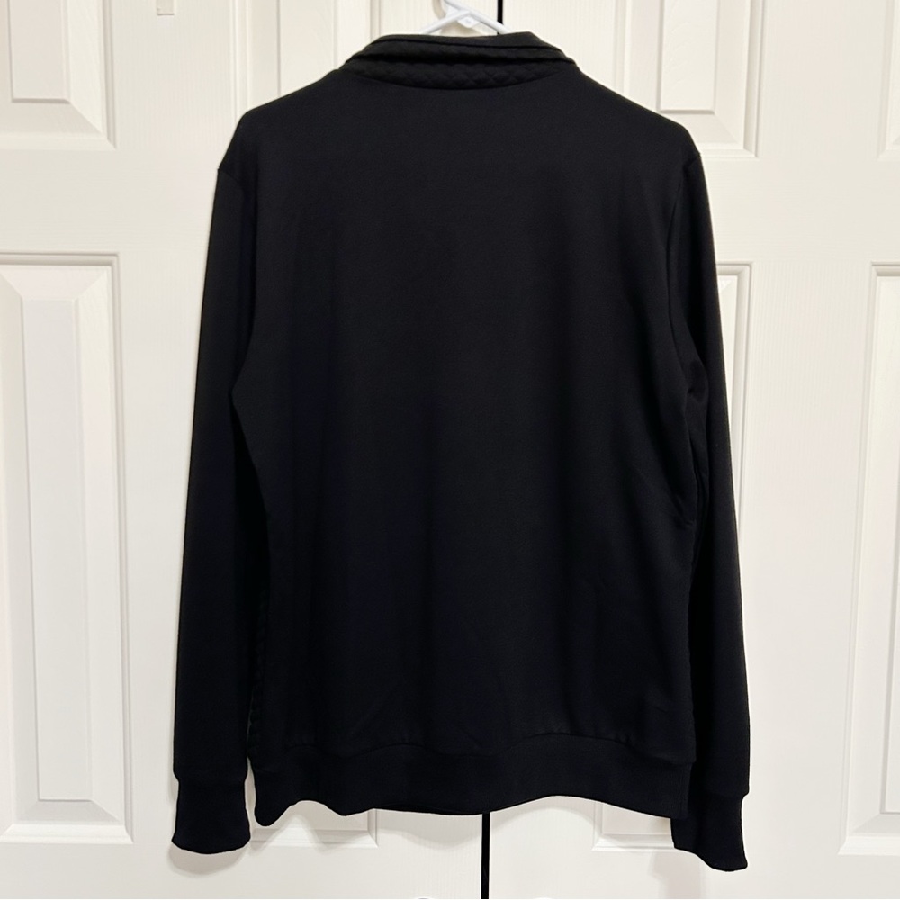 Black Quilted Pullover, Half Zip, Size Large. - Picture 4 of 4